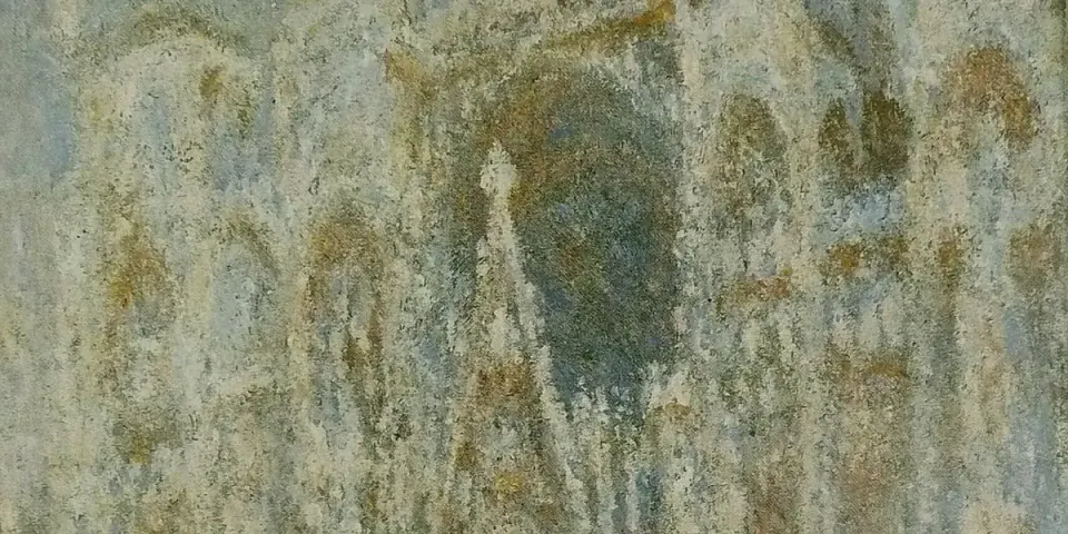 Dipinto impressionista di Monet: la facciata gotica della cattedrale di Rouen, resa con luce e colori vibranti
